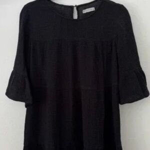 OUTERKNOWN Currents Dress Womens Small Black Gauze Airy Organic Cotton